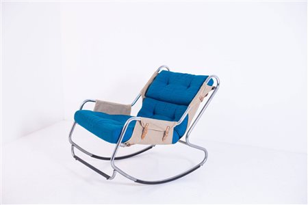 Italian rocking chair in steel. 1950s