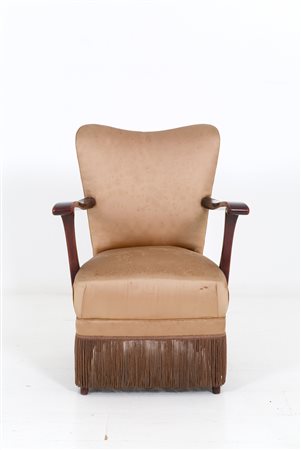 OSVALDO BORSANI for ABV. Armchair with wooden armrests