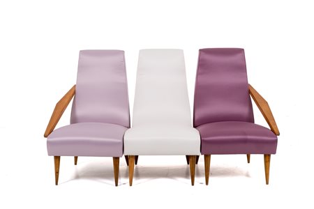GIO PONTI for BOUCHER & FILS ED. Three armchairs
