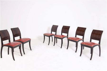 Set of six French Art Deco chairs. '20s - '30s