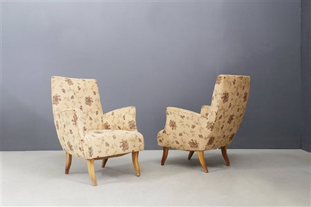 MELCHIORRE BEGA (Attr). Pair of armchairs. 1950s