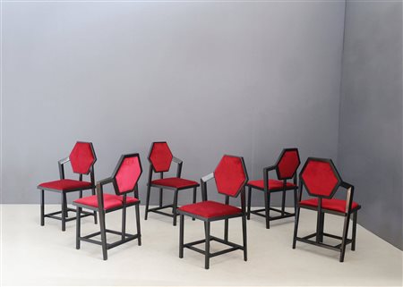 F.L. WRIGHT (drawings). Six Midway 1 chairs