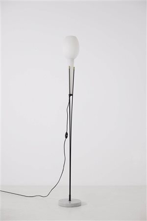 Floor lamp in metal and glass. STILNOVO (Attr)