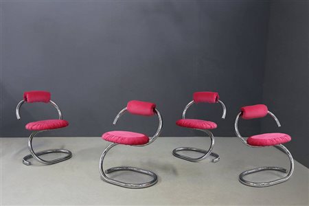 GIOTTO STOPPINO. Four Cobra chairs. 1970s