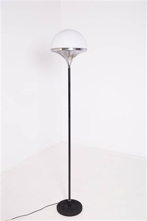 STILNOVO. Floor Lamp in iron, steel and glass