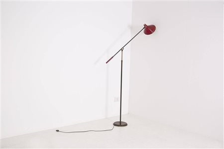 Aluminum floor lamp by STILNOVO. 1950s