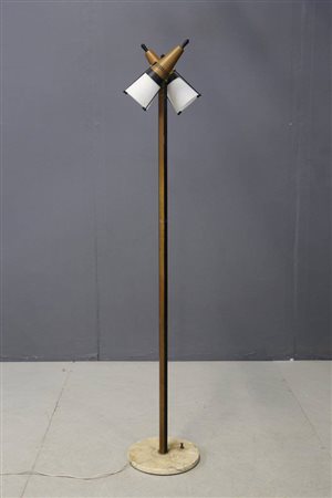 Floor aluminium and brass lamp by CHIARINI. 1950