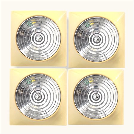 Set of four alluminum sconces. STILNOVO. 1970s.