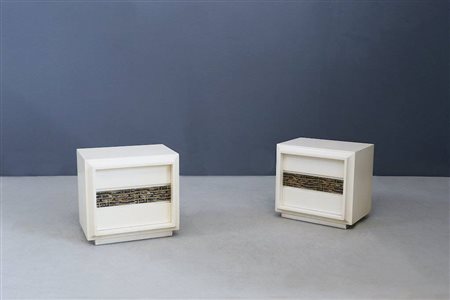 LUCIANO FRIGERIO. Two night tables. 1970s