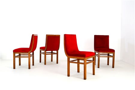 GINO LEVI-MONTALCINI. Four armchairs. 1940s