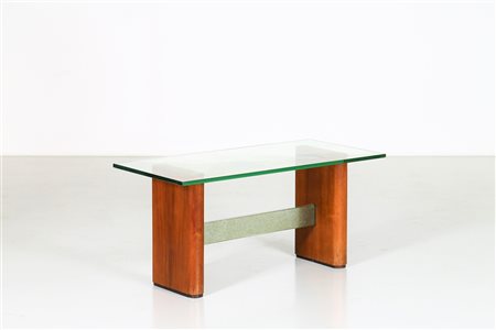 FONTANA ARTE(Attr.)Wooden and glass coffee table.