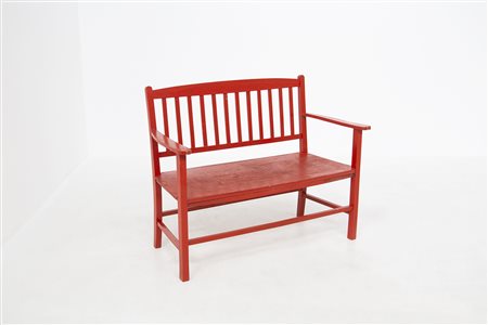 Bench in wood in E. SOTTSASS's style