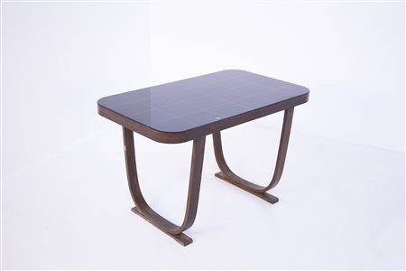 PAOLO BUFFA. Wooden and glass coffee table