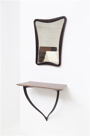 CESARE LACCA. Suspended console and mirror. 1950s