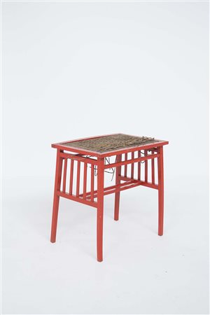 Wooden coffee table in Ettore Sottsass style