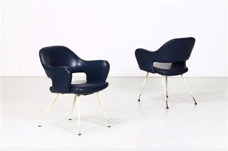 RIMA. Two P16 chairs in leather. 1950s