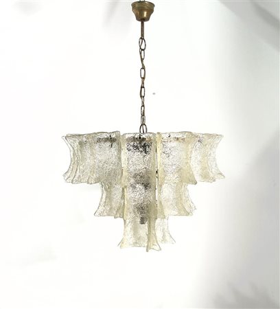 Ceiling lamp in Pulegoso Murano glass. 1970s