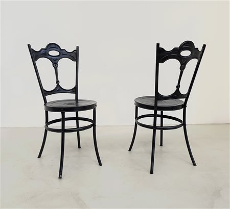 CARLO CRESPI PARABIAGO. Pair of Liberty chairs. 1910