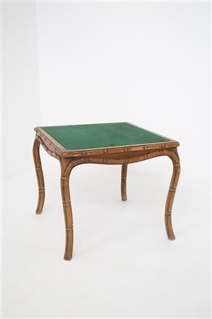 Game table in faux bamboo. 1970s