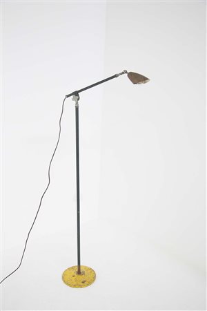 Brass and aluminium floor lamp. Italy. 1930s