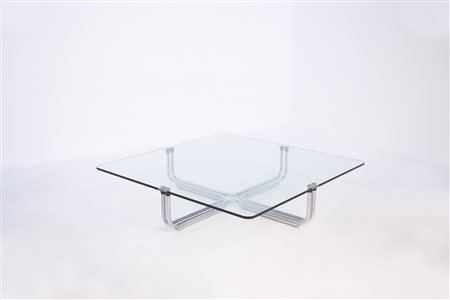 G. FRATTINI. Metal and glass table. CASSINA. 1970s
