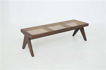 PIERRE JEANNERET. Teak bench. 1950s