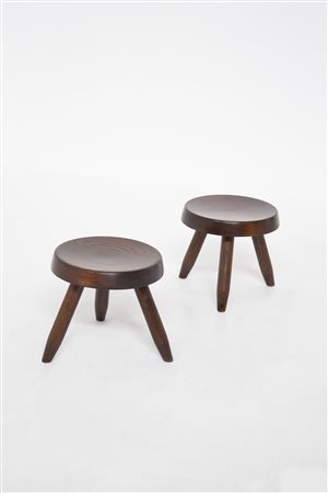 CHARLOTTE PERRIAND. Two stools. 1950s