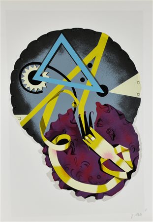 Gianantonio Abate SENZA TITOLO serigrafia su carta, cm 100x70; es. 184/200 firma