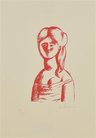 Antonio Bueno FIGURA FEMMINILE serigrafia su carta, cm 34x24; es. 19/49 firma...