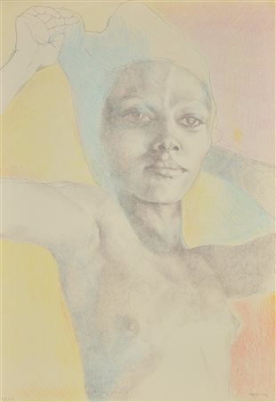 Ugo Attardi NUDO litografia, mm , su foglio cm 70,5x50,2; es. 13/100 eseguita...