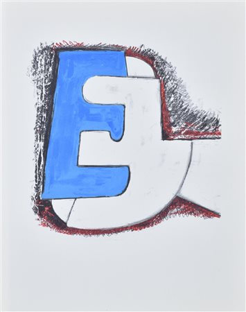 Andrea Cascella LETTERA E riproduzione fotolitografica su cartoncino, cm...
