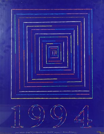 Piero Dorazio 1994 stampa, cm 73x58 firma in lastra, firma e dedica ad personam