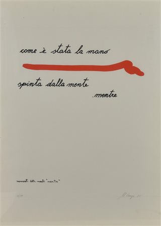 Ugo Carrega MOMENTI DELLA MENTE 'MENTRE' serigrafia, cm 70x50; es. 33/100...
