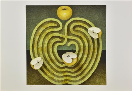 Vanni Viviani IL MELABIRINTO litografia su carta, cm 50x70; es. 11/100 firma...