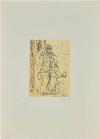 Tono Zancanaro STUDIO PER TONLE Acquaforte con fondino, mm 271x198, su foglio...