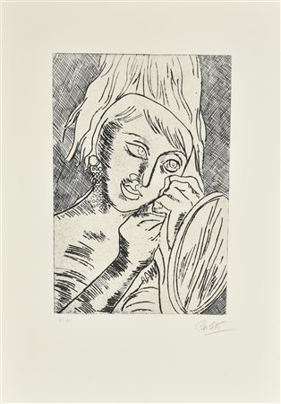 Mario Carletti BALLERINA acquaforte su carta, battuta cm 31x21, su foglio cm...