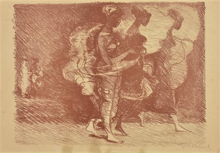 Salvatore Fiume FIGURE FEMMINILI serigrafia su carta, cm 50x72 firma