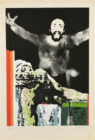 Paolo Baratella FIGURA MASCHILE serigrafia, cm 85x59; es. 91/100 firma, data...