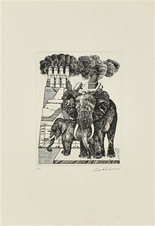 Valeriano Trubbiani SENZA TITOLO Acquaforte, mm 247x187, su foglio cm 50x35;...