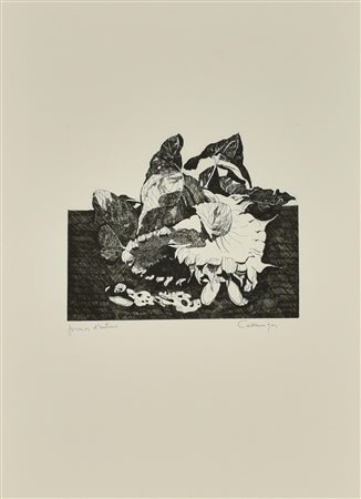 Giancarlo Cazzaniga SENZA TITOLO Acquaforte, mm 248x293, su foglio cm...