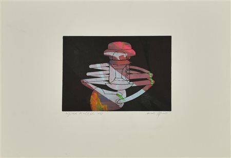Renato Volpini SENZA TITOLO Acquaforte acquatinta e collage, mm 225x324, su...