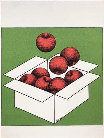 Vanni Viviani MELE serigrafia su carta, cm 28,5x21 firma in lastra