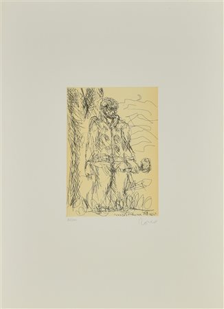 Tono Zancanaro STUDIO PER TONLE Acquaforte con fondino, mm 271x198, su foglio...