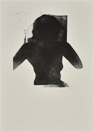 Fernando Farulli FIGURA CONTROLUCE Acquaforte acquatinta, mm 394x388, su...