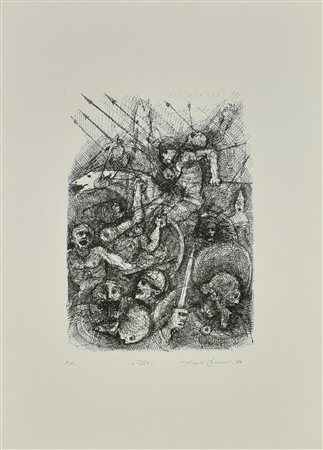 Angelo Canevari ISSO Acquaforte, mm 405x292, su foglio cm 69,5x50; es. Si...