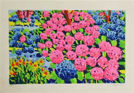 Athos Faccincani PEONIE serigrafia su carta, cm 69,5x99,5; es. 63/300 firma