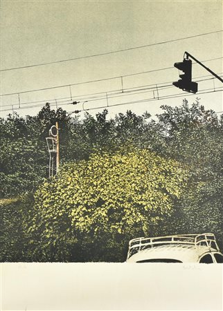 Bartolini SCENA URBANA litografia su carta, cm 68x50; es. 83/99 firma L'opera...