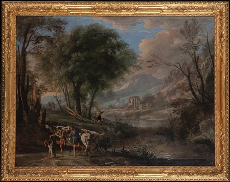 Landscape with shepherds, cows, and flocks