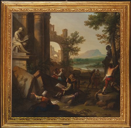 Architectural capriccio with figures