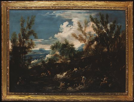 River landscape with figures